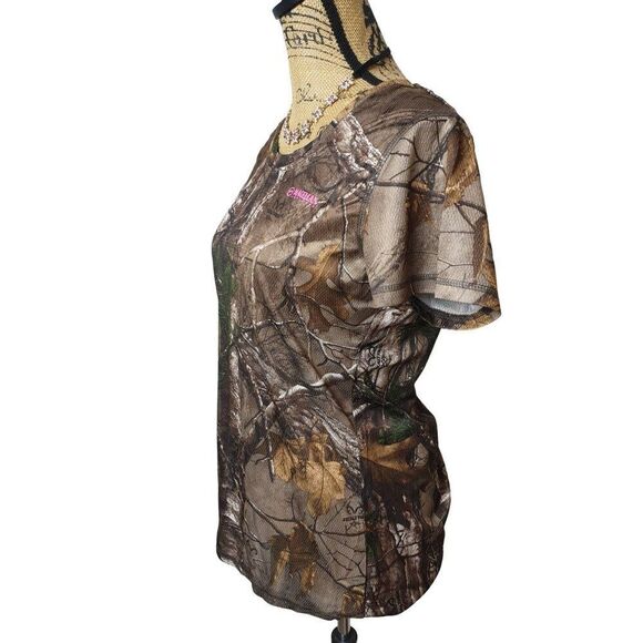 Magellan Womens Camo Tee M RealTree Edge Pink Logo Outdoors Hunting Top Nature - Picture 3 of 6